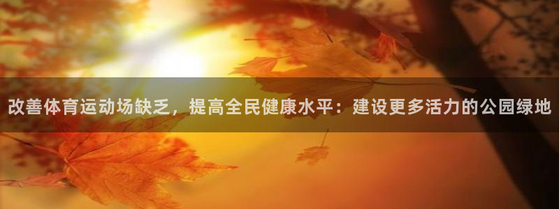 改善体育运动场缺乏，提高全民健康水平：建设更多活力的公园绿地